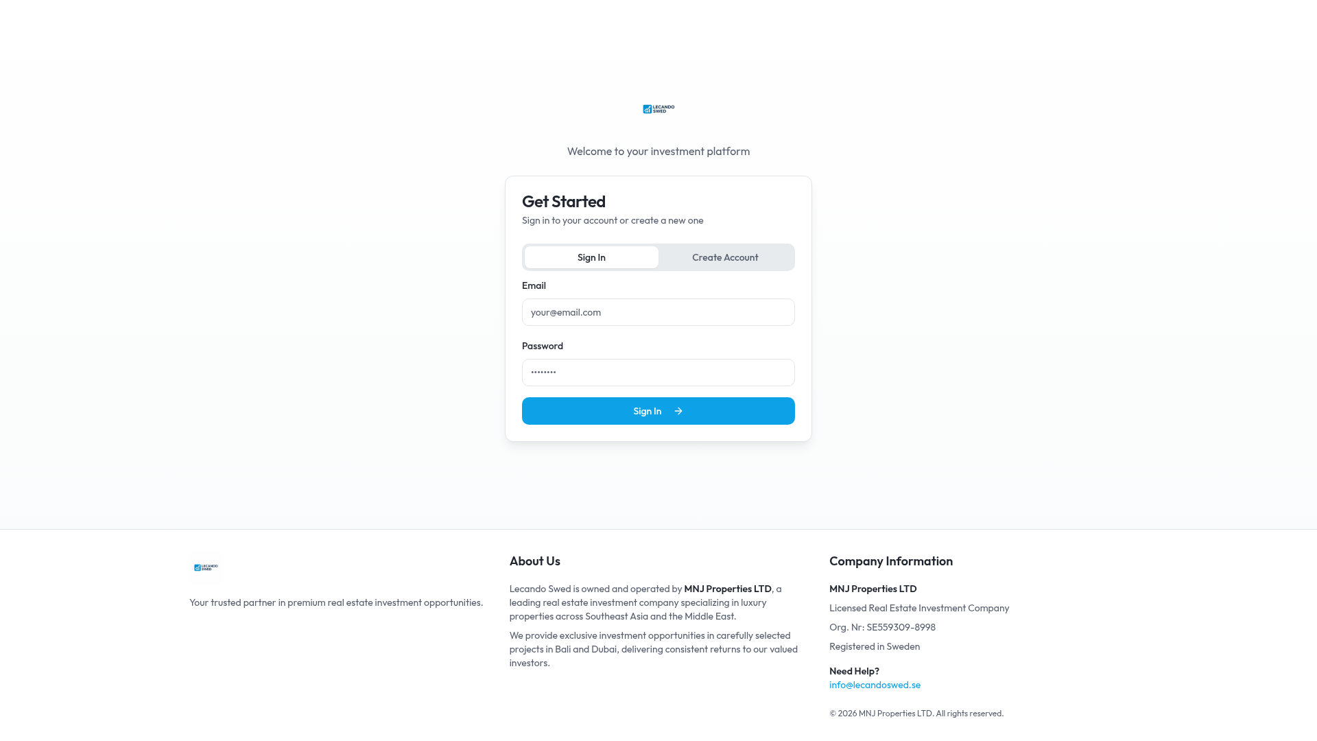 Lecando Swed website preview